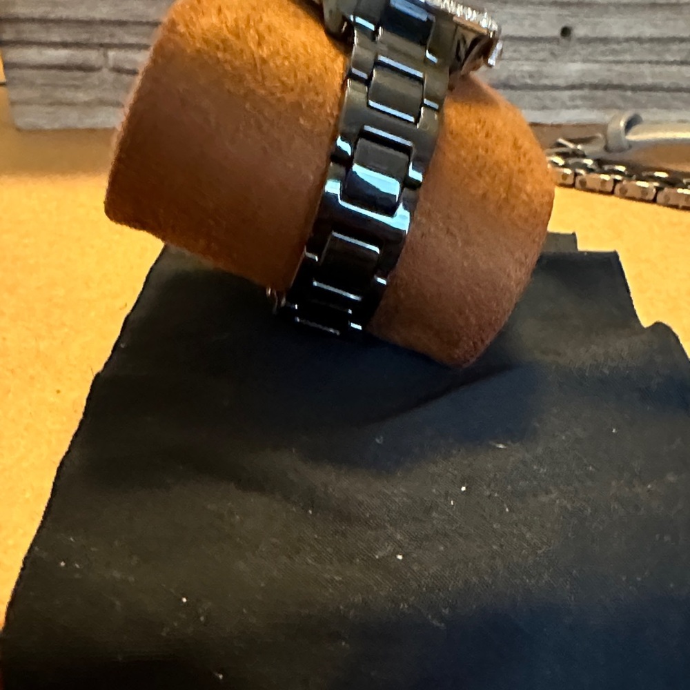 Michael Kors Silver and Black Women's Watch - Picture 3 of 3